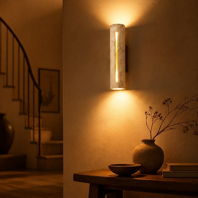 Travertine Wood LED Up-Down Wall Sconce