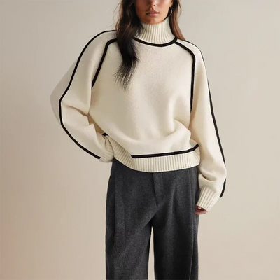 Turtleneck Sweater Oversized High Collar Soft Breathable