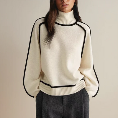 Turtleneck Sweater Oversized High Collar Soft Breathable