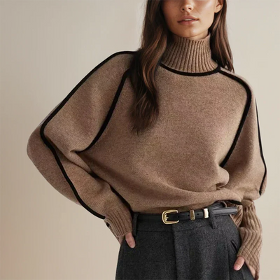Turtleneck Sweater Oversized High Collar Soft Breathable Blend