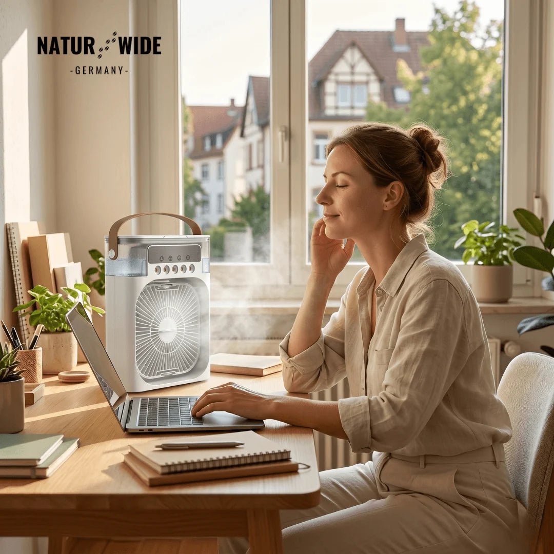 USB Air Cooler Humidifier Ice Tank & 7-Color LED