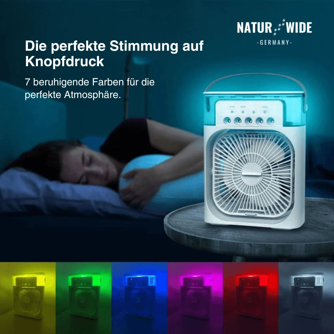 USB Air Cooler Humidifier Ice Tank & 7-Color LED