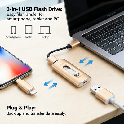 USB Flash Drive 3.0 & Type-C With OTG Adapter