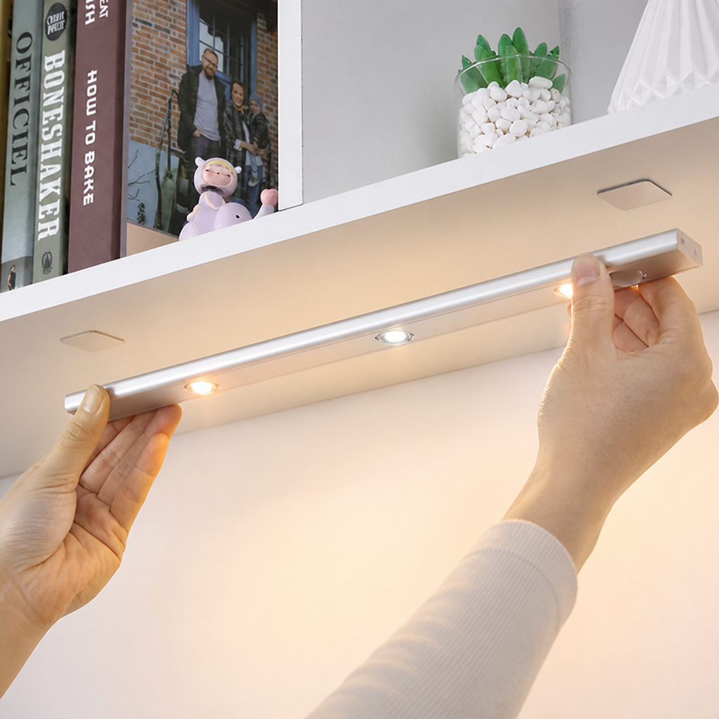 Under-Cabinet Motion Sensor Light Ultra-Thin USB-C Rechargeable Magnetic Mount