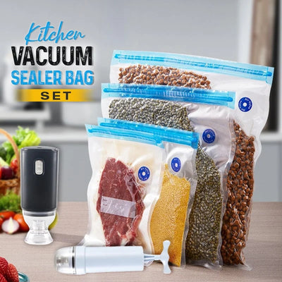Vacuum Bag Set Reusable Food-Safe Rechargeable Pump