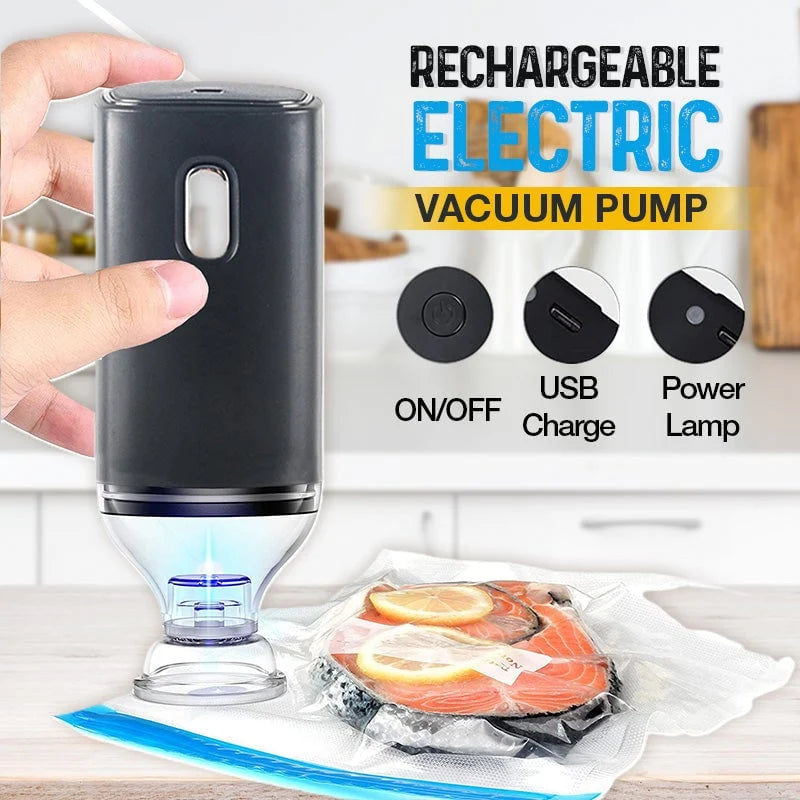 Vacuum Bag Set Reusable Food-Safe Rechargeable Pump