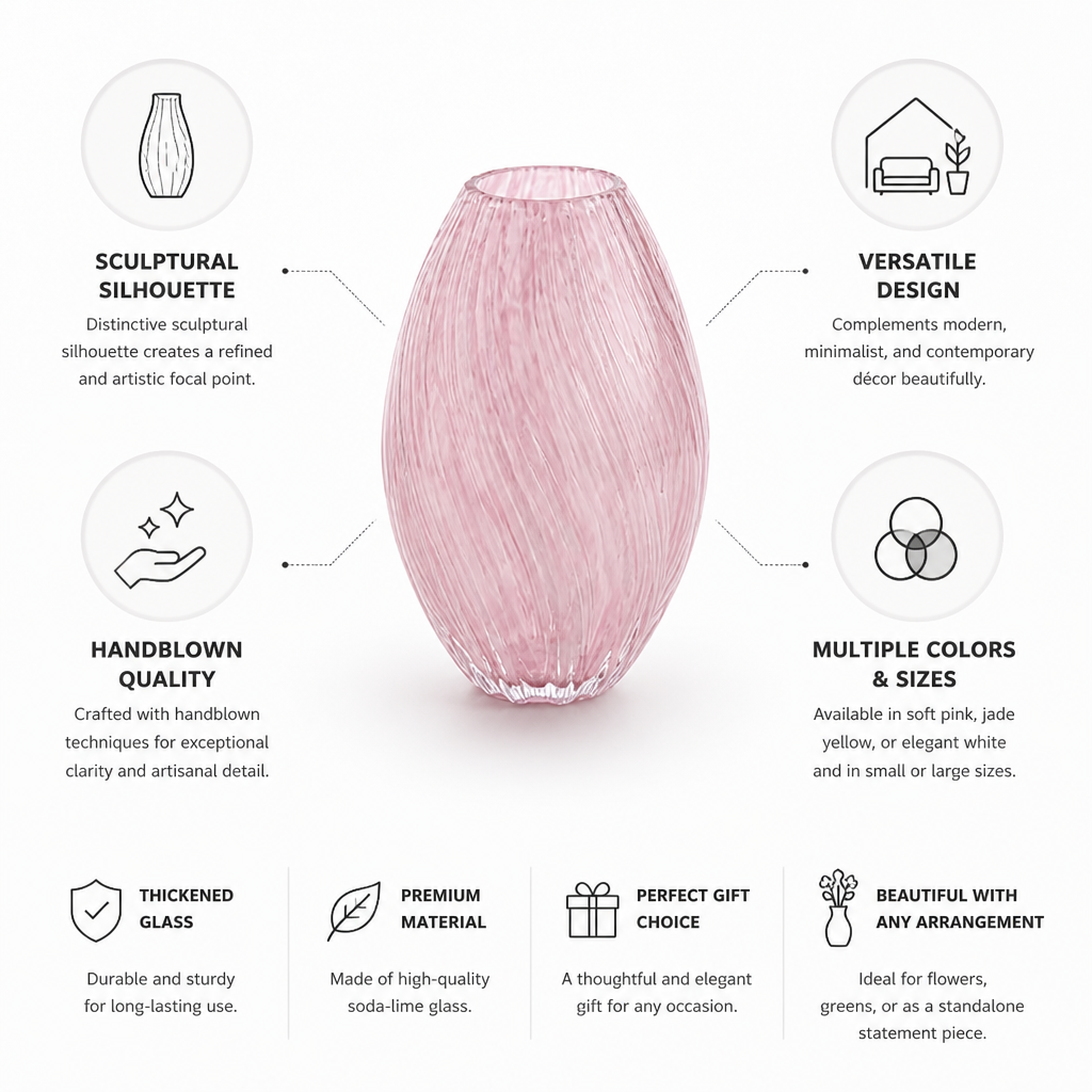 Vase Sculptural Handblown Soda-Lime Glass