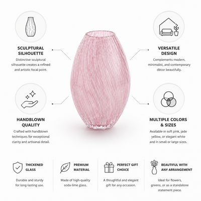 Vase Sculptural Handblown Soda-Lime Glass
