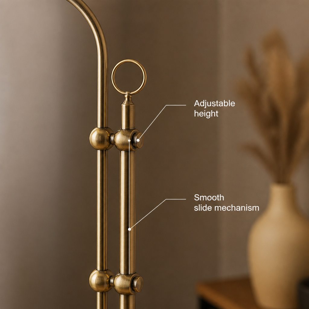 Vintage Antique Brass Arc Floor Lamp