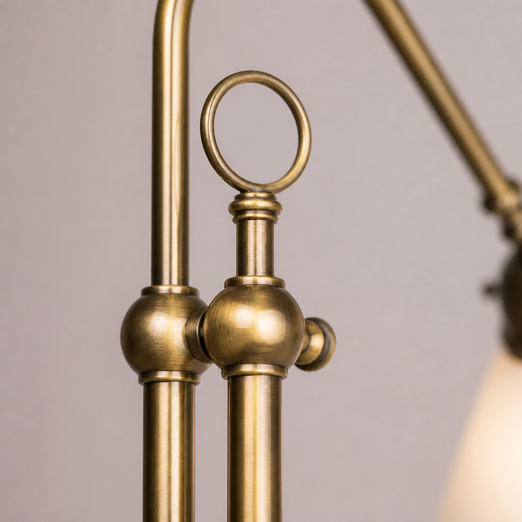 Vintage Antique Brass Arc Floor Lamp