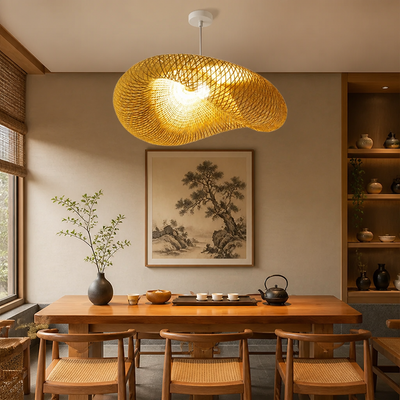 Vintage Bamboo Handwoven Pendant Light