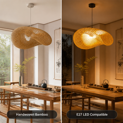 Vintage Bamboo Handwoven Pendant Light