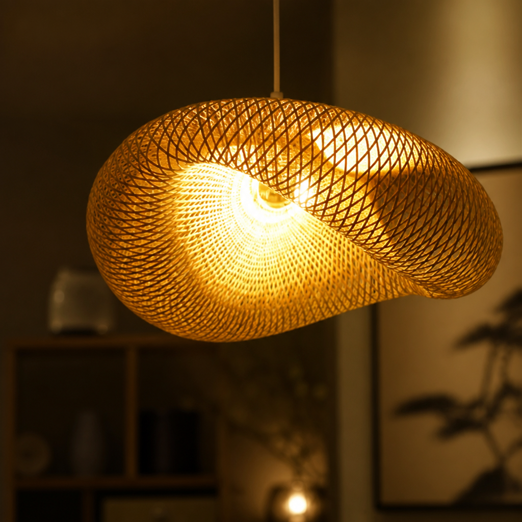 Vintage Bamboo Handwoven Pendant Light