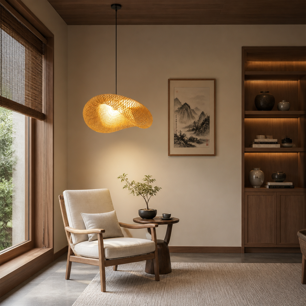 Vintage Bamboo Handwoven Pendant Light