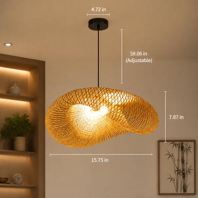 Vintage Bamboo Handwoven Pendant Light