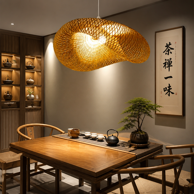 Vintage Bamboo Handwoven Pendant Light