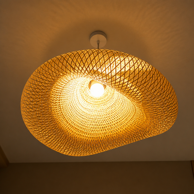 Vintage Bamboo Handwoven Pendant Light