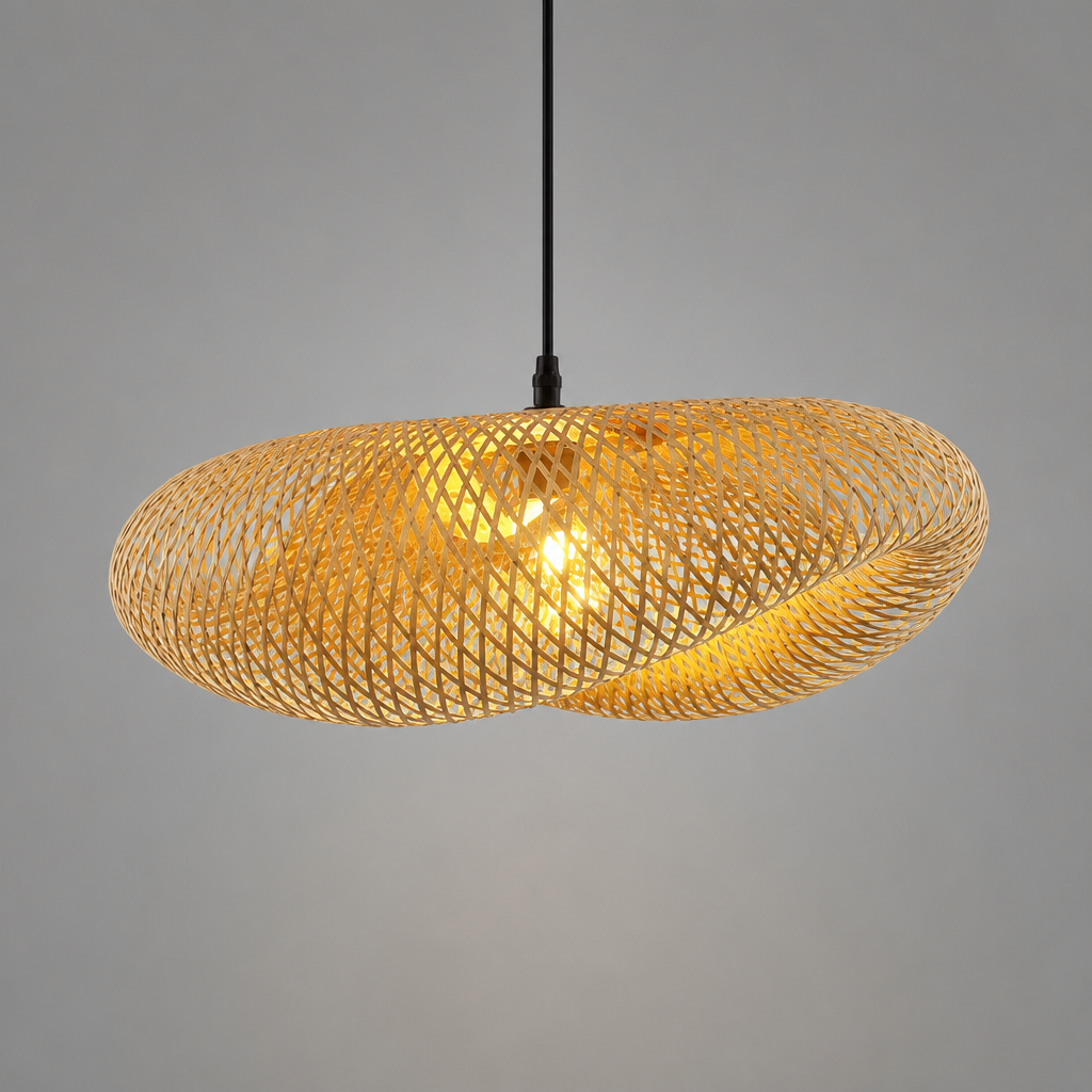 Vintage Bamboo Handwoven Pendant Light