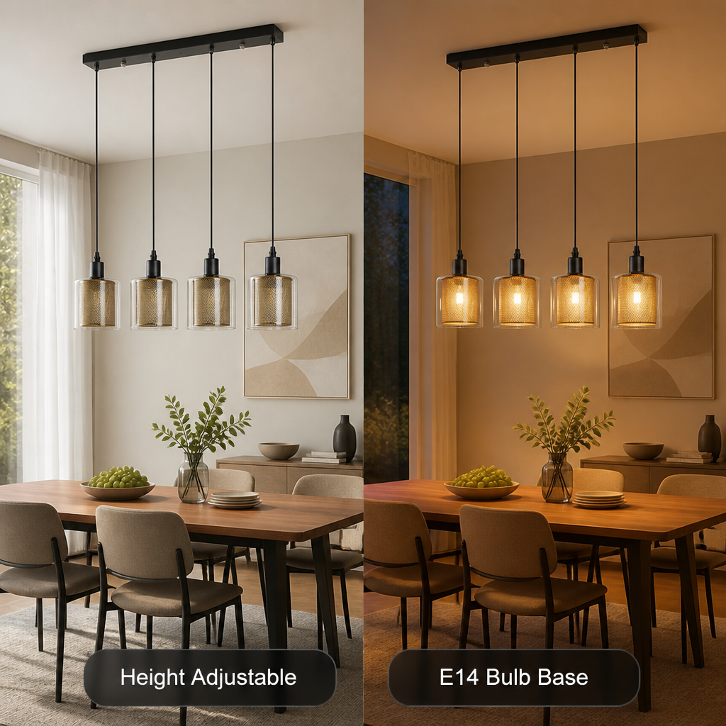 Vintage Black & Gold Double-Layer Shade Pendant Light