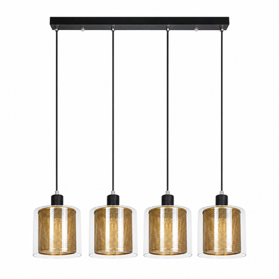 Vintage Black & Gold Double-Layer Shade Pendant Light
