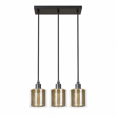 Vintage Black & Gold Double Shade Pendant Light