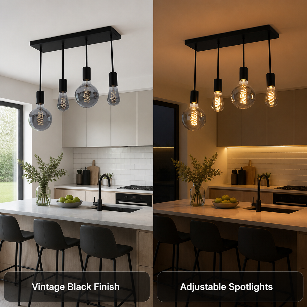 Vintage Black Spotlight Ceiling Light