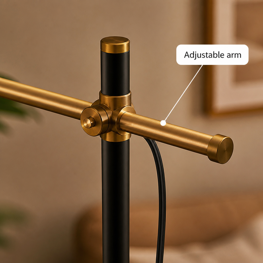 Vintage Brass Adjustable Floor Lamp