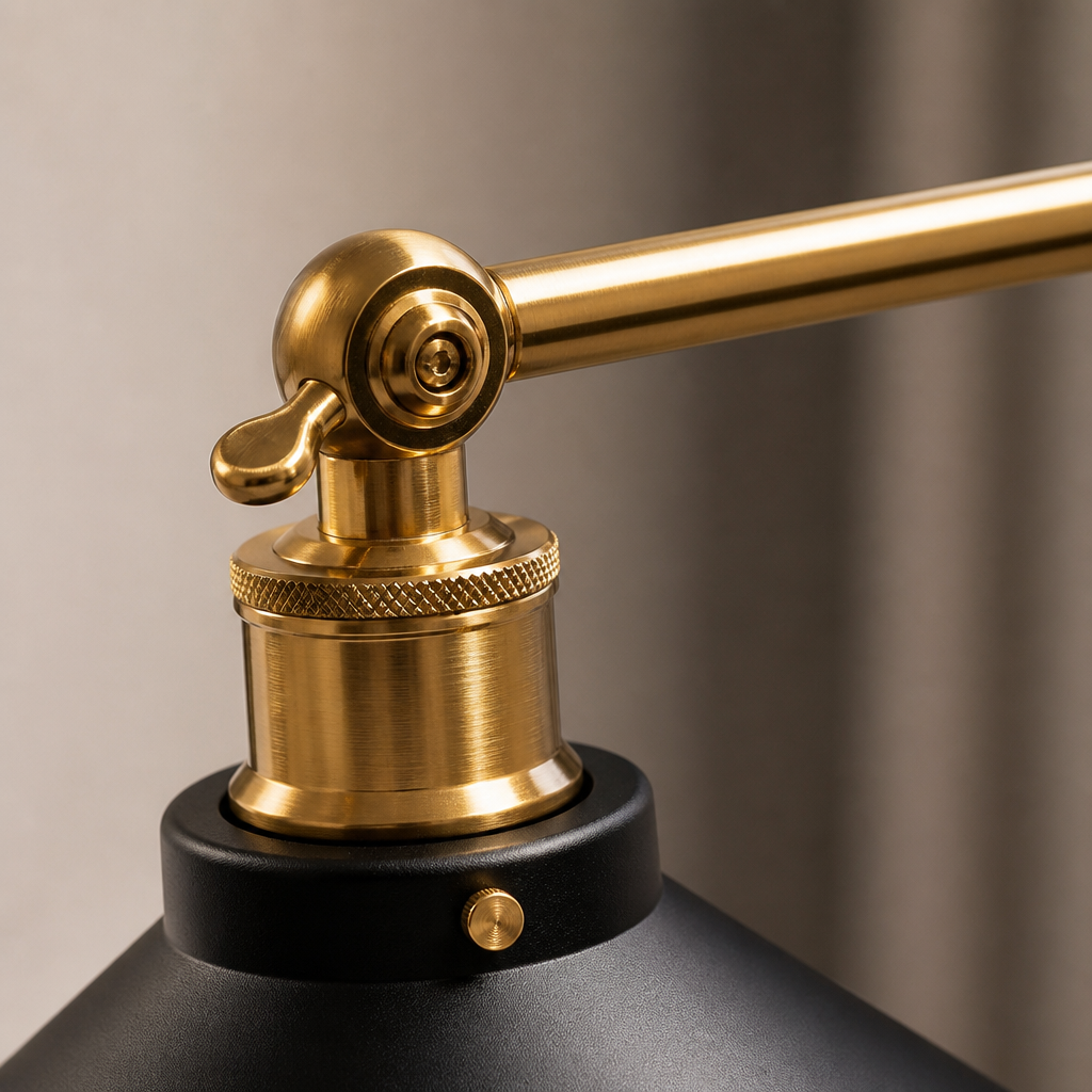 Vintage Brass Adjustable Floor Lamp