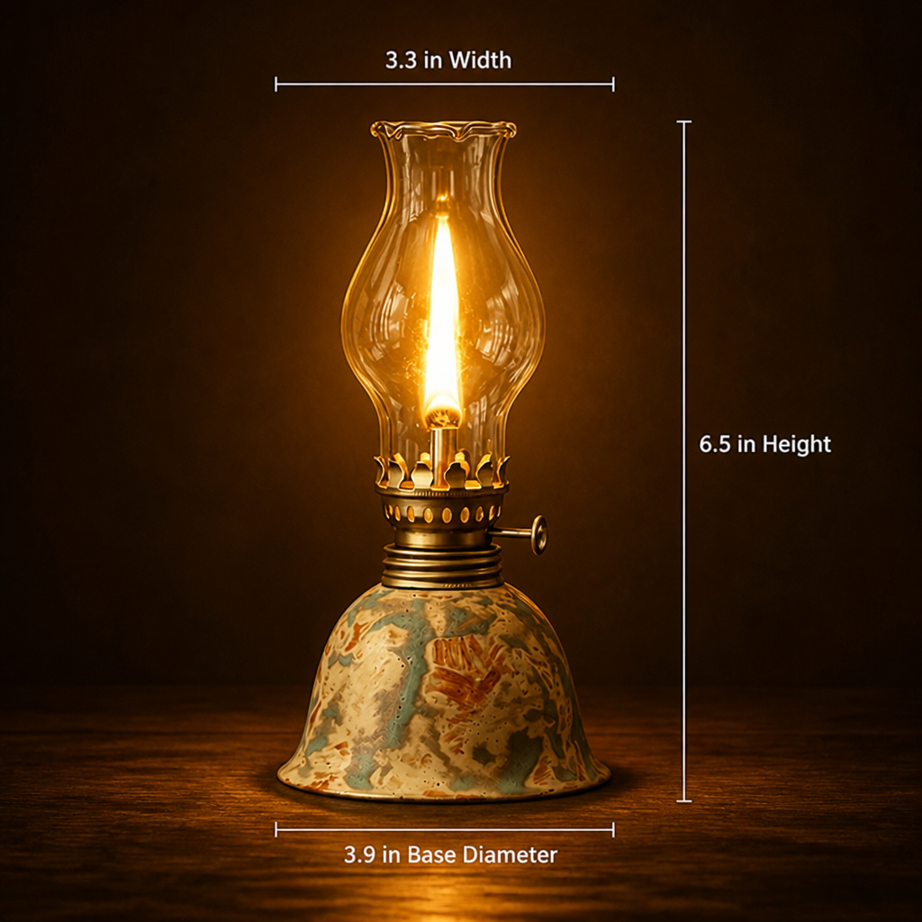 Vintage Ceramic & Glass Hurricane Table Lamp