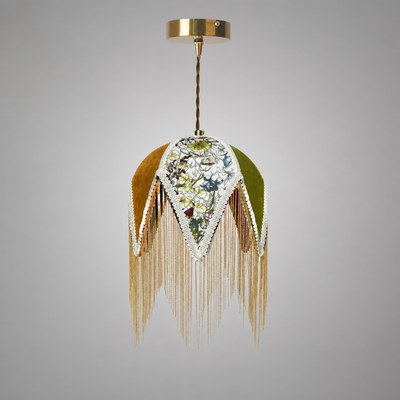 Vintage Cloth Shade Pendant Light