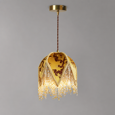 Vintage Cloth Shade Pendant Light
