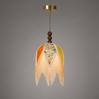 Vintage Cloth Shade Pendant Light