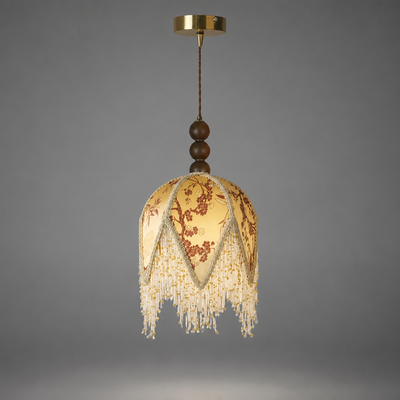 Vintage Cloth Shade Pendant Light