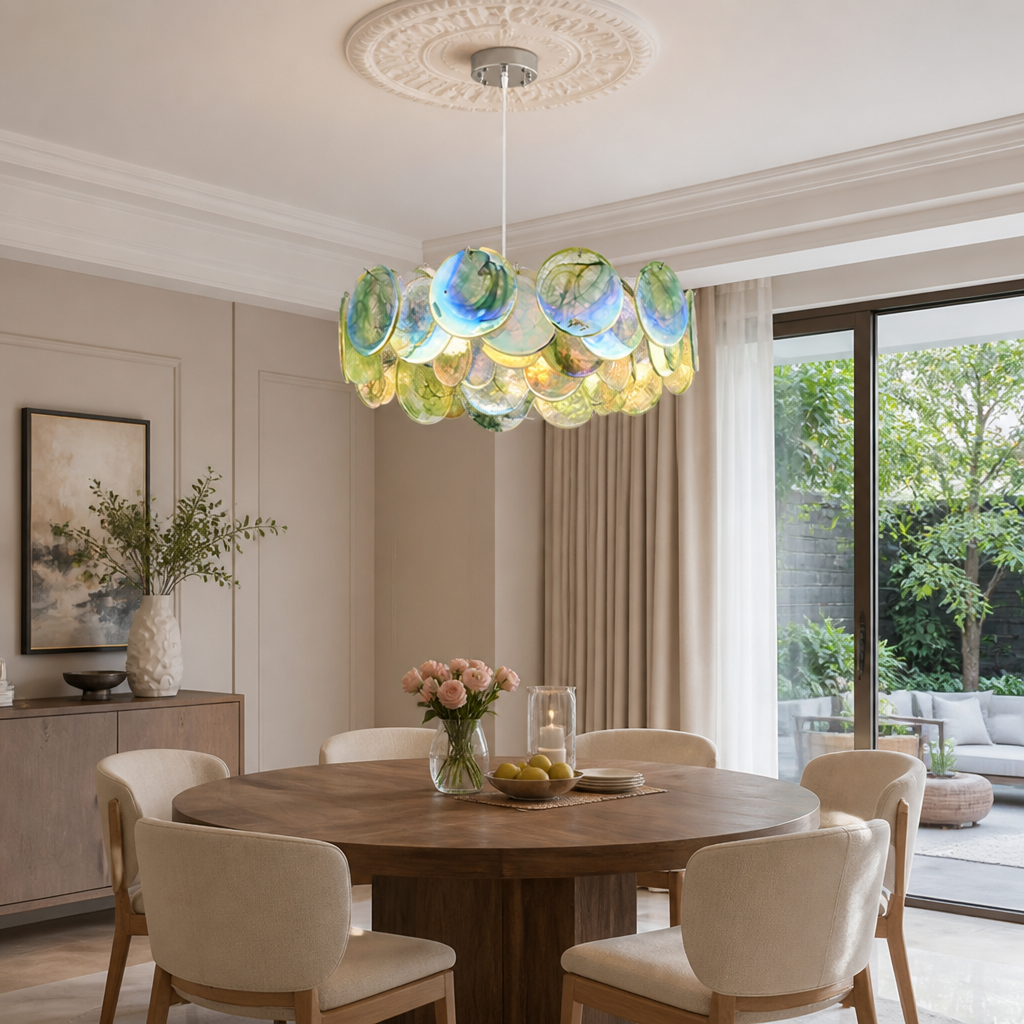 Vintage Colorful Glass Chandelier