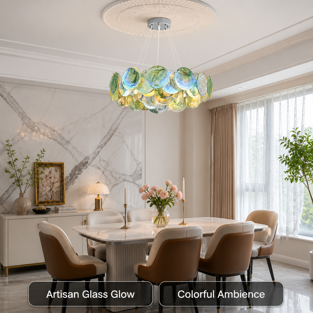 Vintage Colorful Glass Chandelier