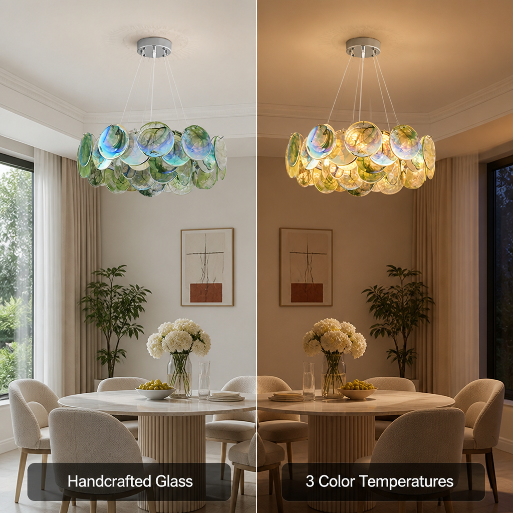 Vintage Colorful Glass Chandelier