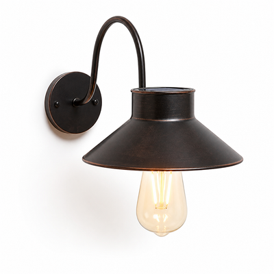 Vintage Copper LED Curved Arm Wall Sconce