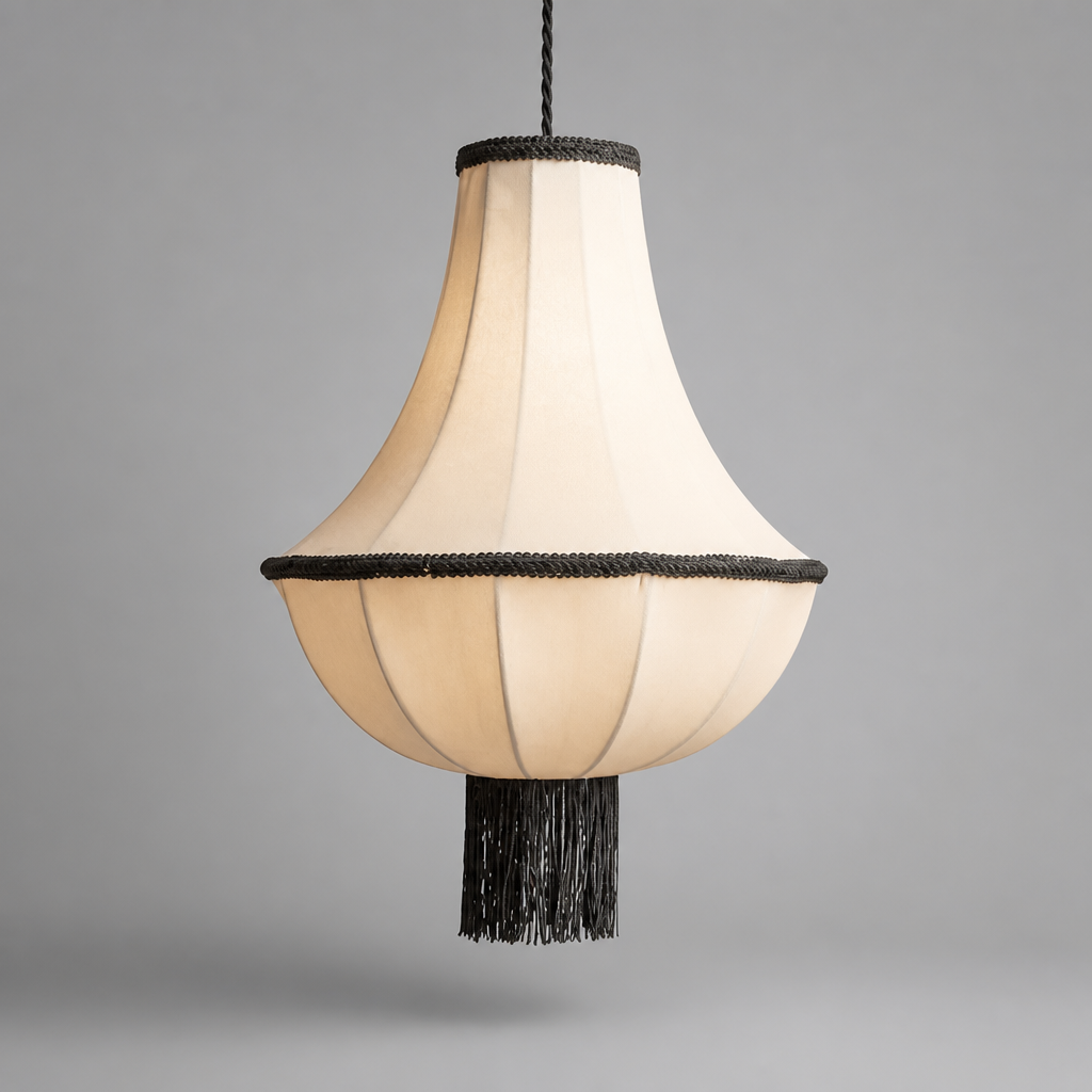Vintage Fabric Iron Frame Pendant Light
