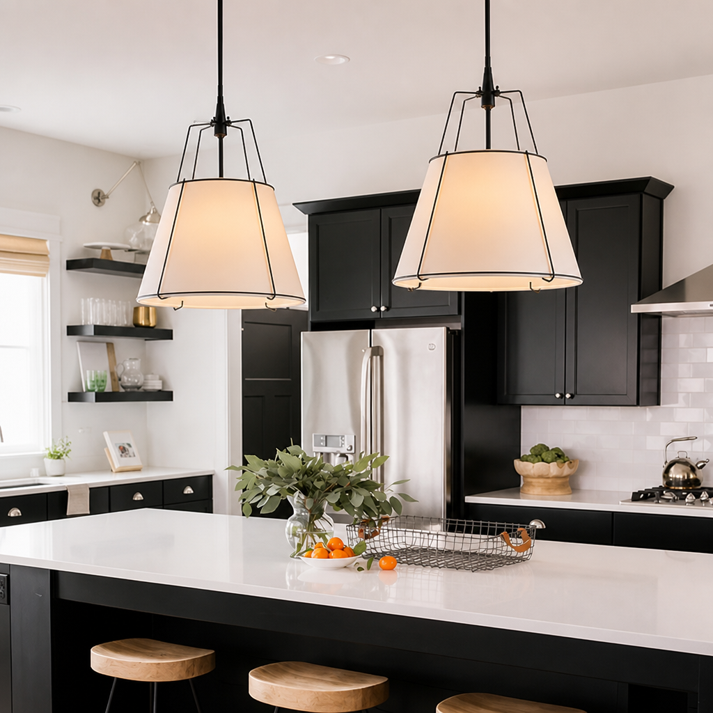 Vintage Fabric Pendant Light
