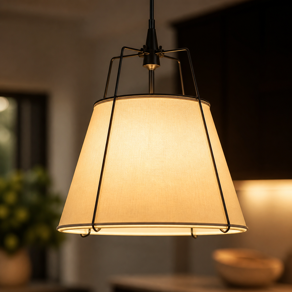 Vintage Fabric Pendant Light