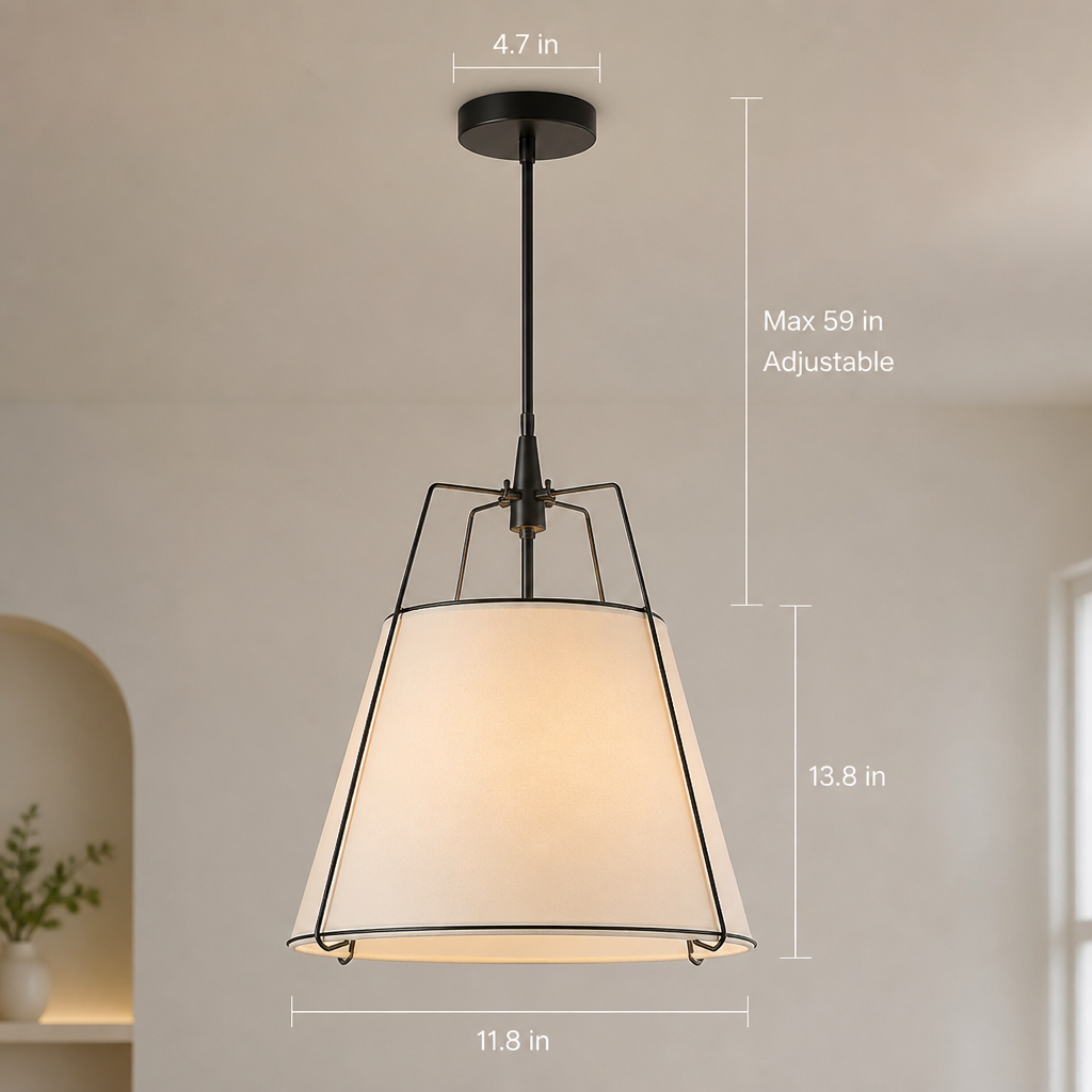 Vintage Fabric Pendant Light