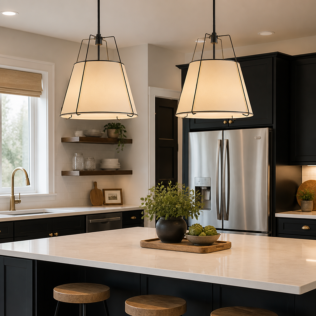 Vintage Fabric Pendant Light