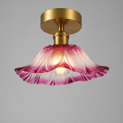 Vintage Glass Flower Shade Pendant Light