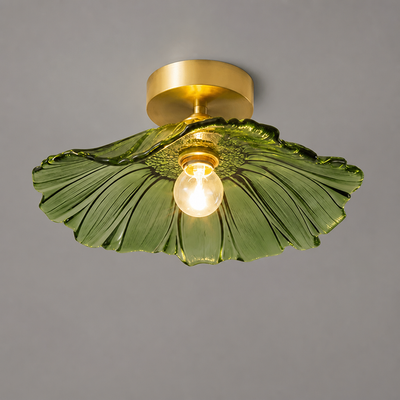 Vintage Glass Flower Shade Pendant Light