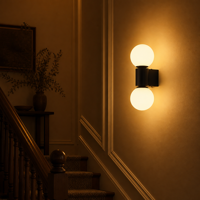 Vintage Glass Shade Wall Sconce