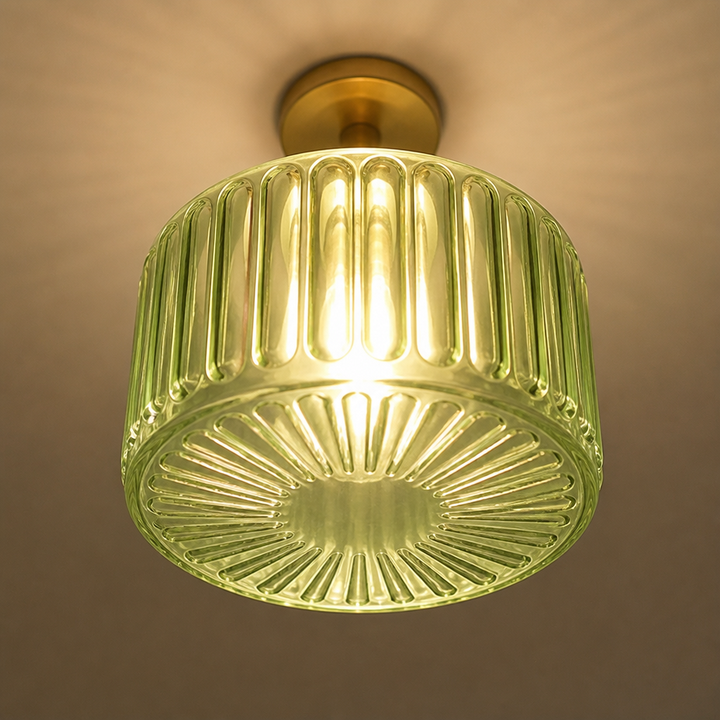 Vintage Green Glass Pendant Light