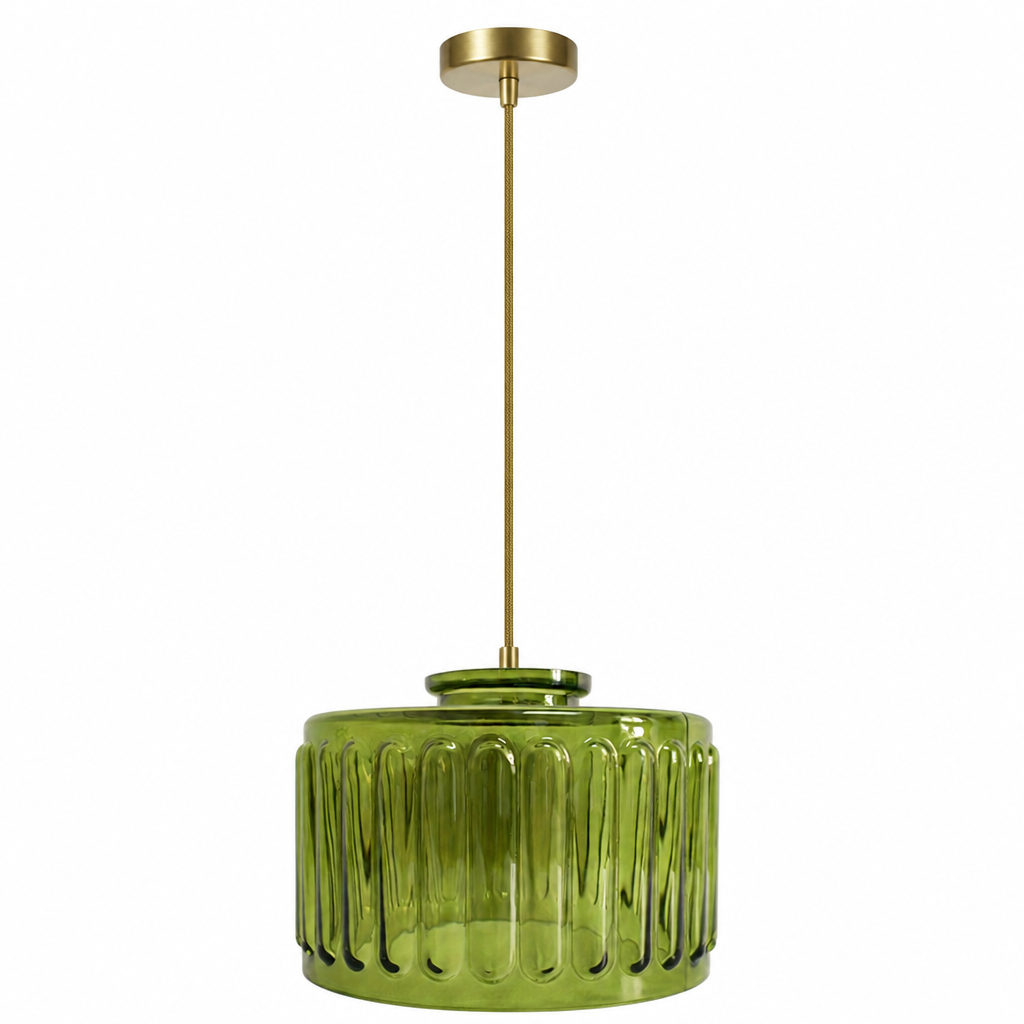 Vintage Green Glass Pendant Light