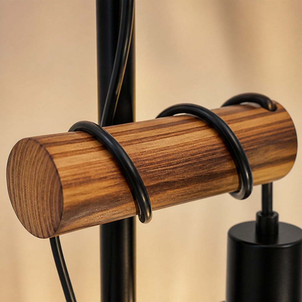 Vintage Metal & Wood Floor Lamp
