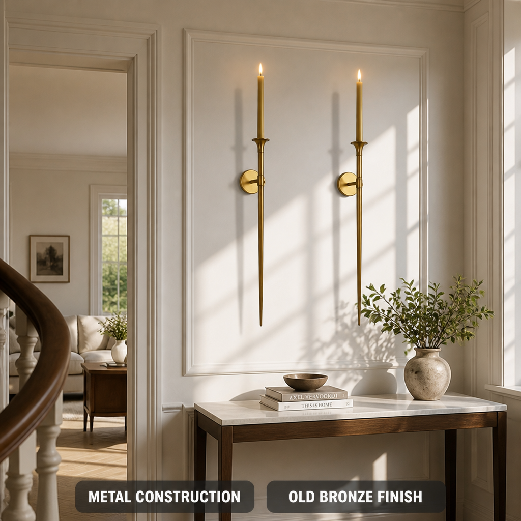 Vintage Old Bronze Wall Sconce