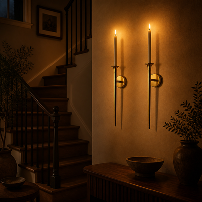 Vintage Old Bronze Wall Sconce